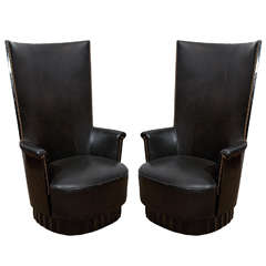 British High-Back Club Chairs