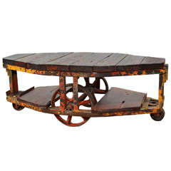 Antique Mining Trolley  Low Table
