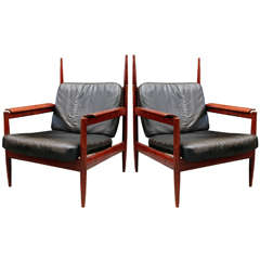 Pair of Danish Open Arm Chairs, Circa 1950
