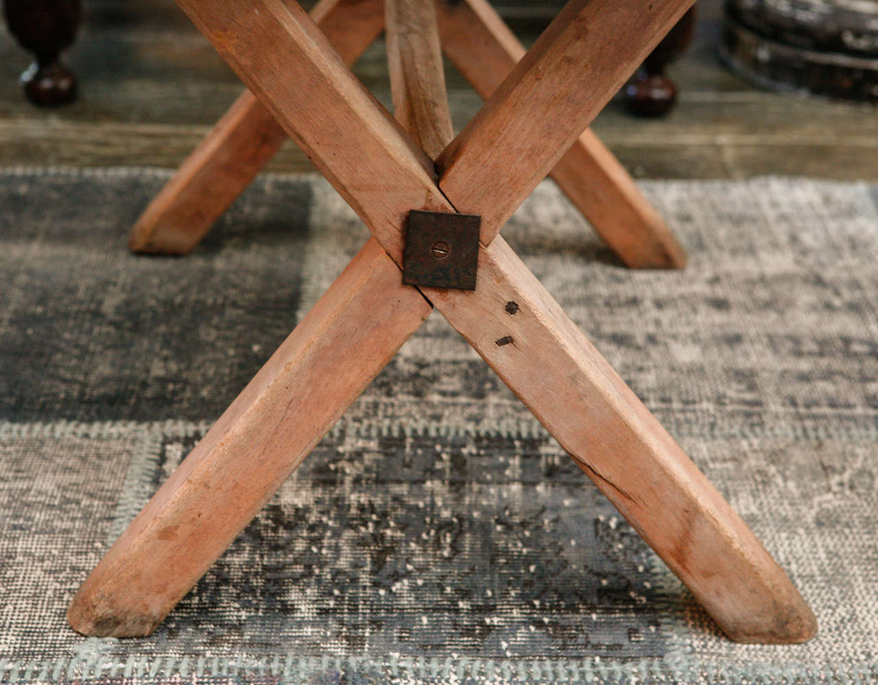 French Bleached Wood X-Leg Table, Circa 1890 3