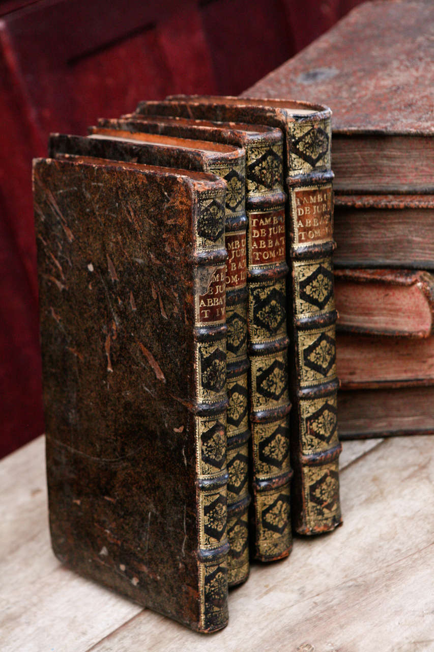 Nine Leather Bound Books, Circa 1800 For Sale at 1stdibs