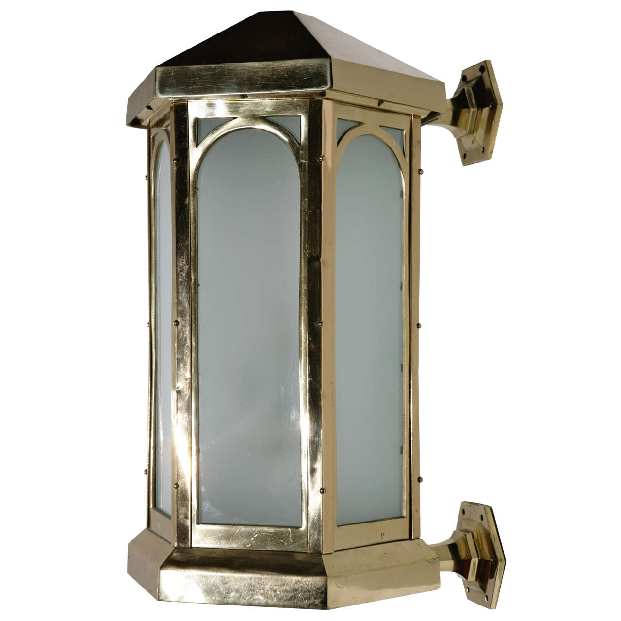 Cast Brass Exterior Sconce For Sale