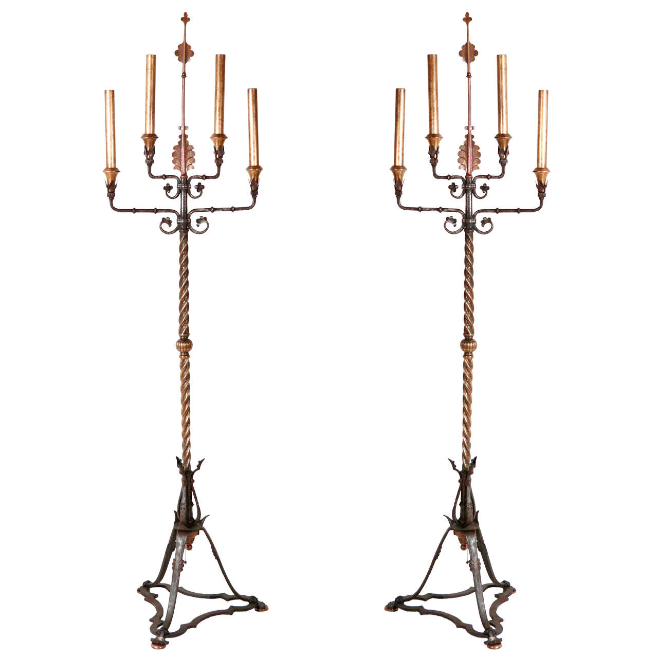 Pair of Floor Lamps Attributed to Oscar Bach
