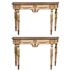 Pair of Painted Neoclassical Style Console Tables