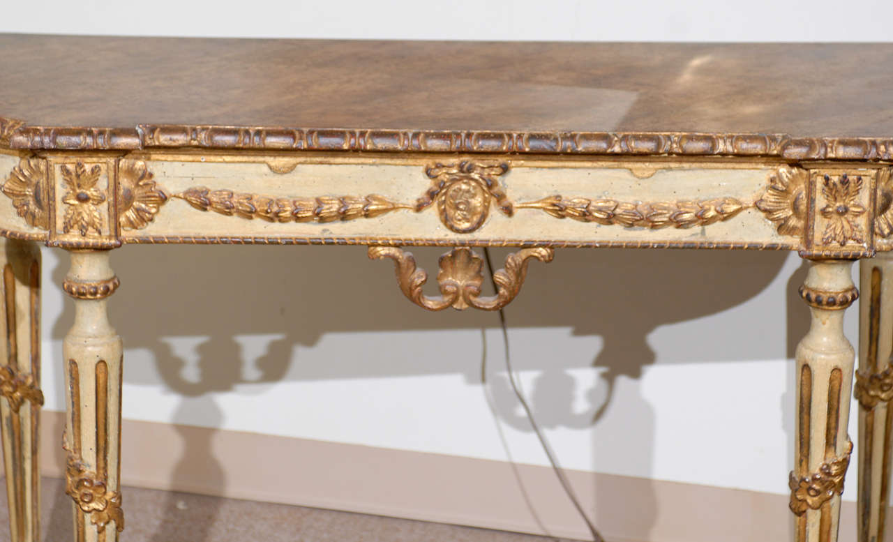 20th Century Pair of Painted Neoclassical Style Console Tables