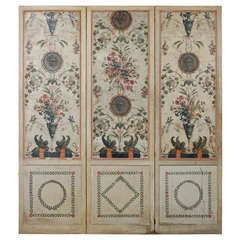 Antique Neoclassical Style French 3 Panel Screen