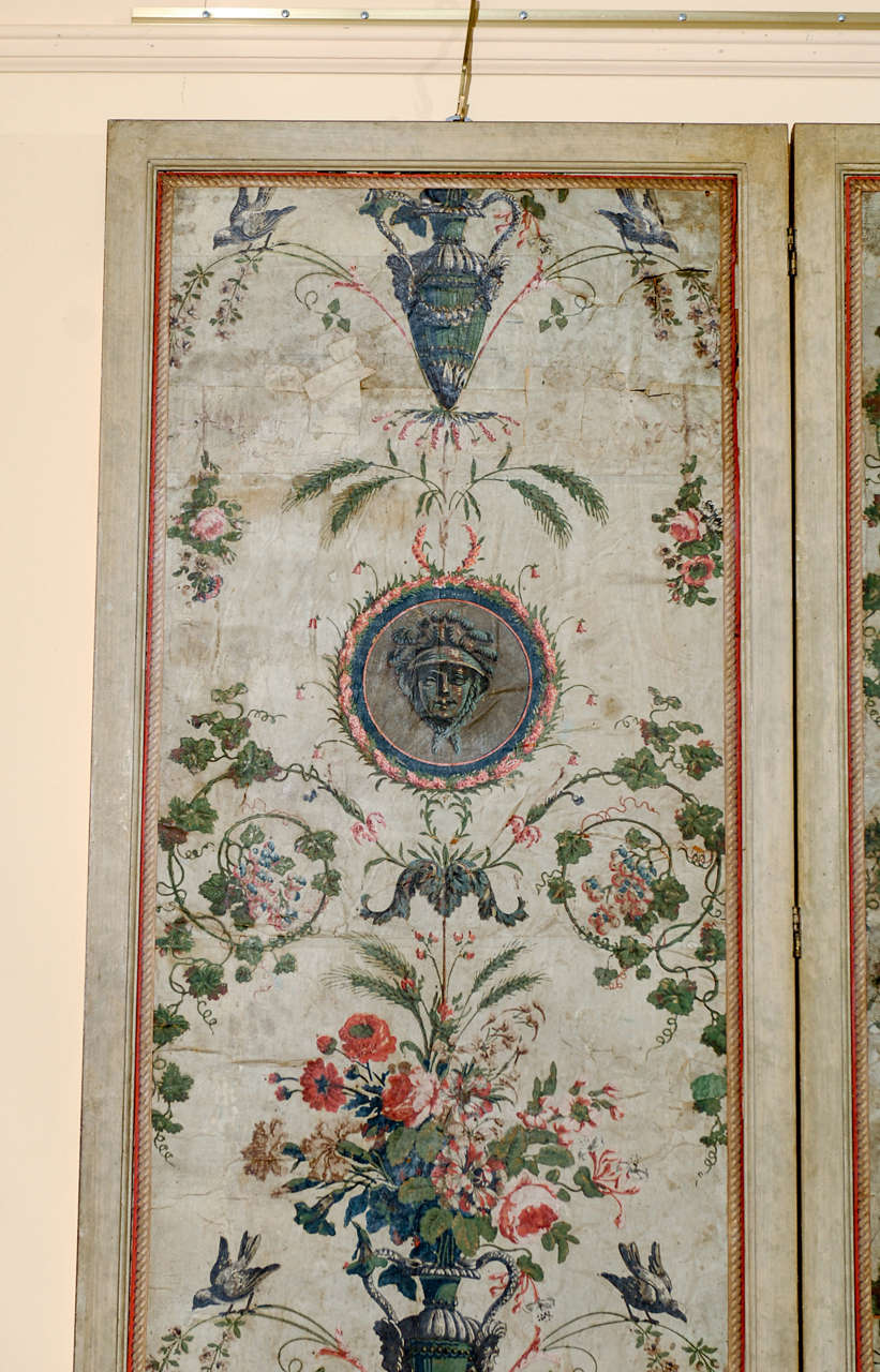 Neoclassical Style French 3 Panel Screen 1