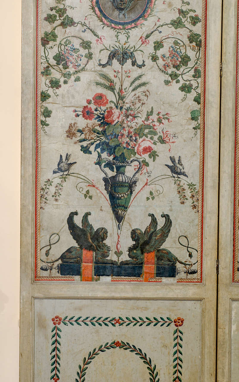 Neoclassical Style French 3 Panel Screen 2
