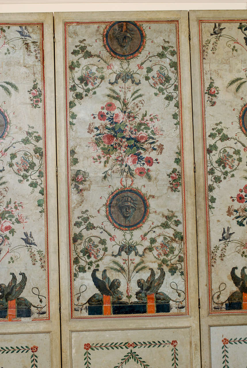Neoclassical Style French 3 Panel Screen 3