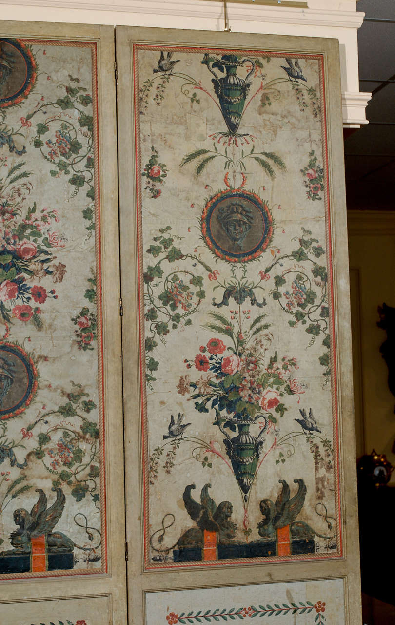 Neoclassical Style French 3 Panel Screen 4