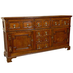 Jacobean Style English Oak Dresser Base, ca. 1800