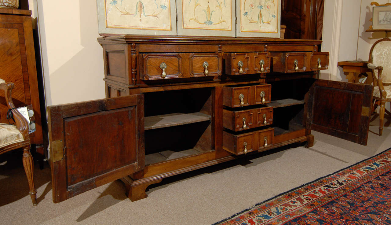 19th Century Jacobean Style English Oak Dresser Base, ca. 1800