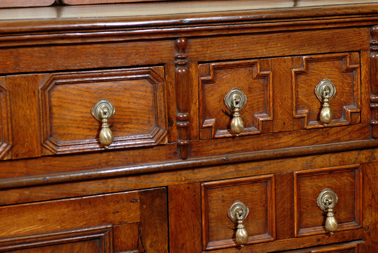 Jacobean Style English Oak Dresser Base, ca. 1800 5