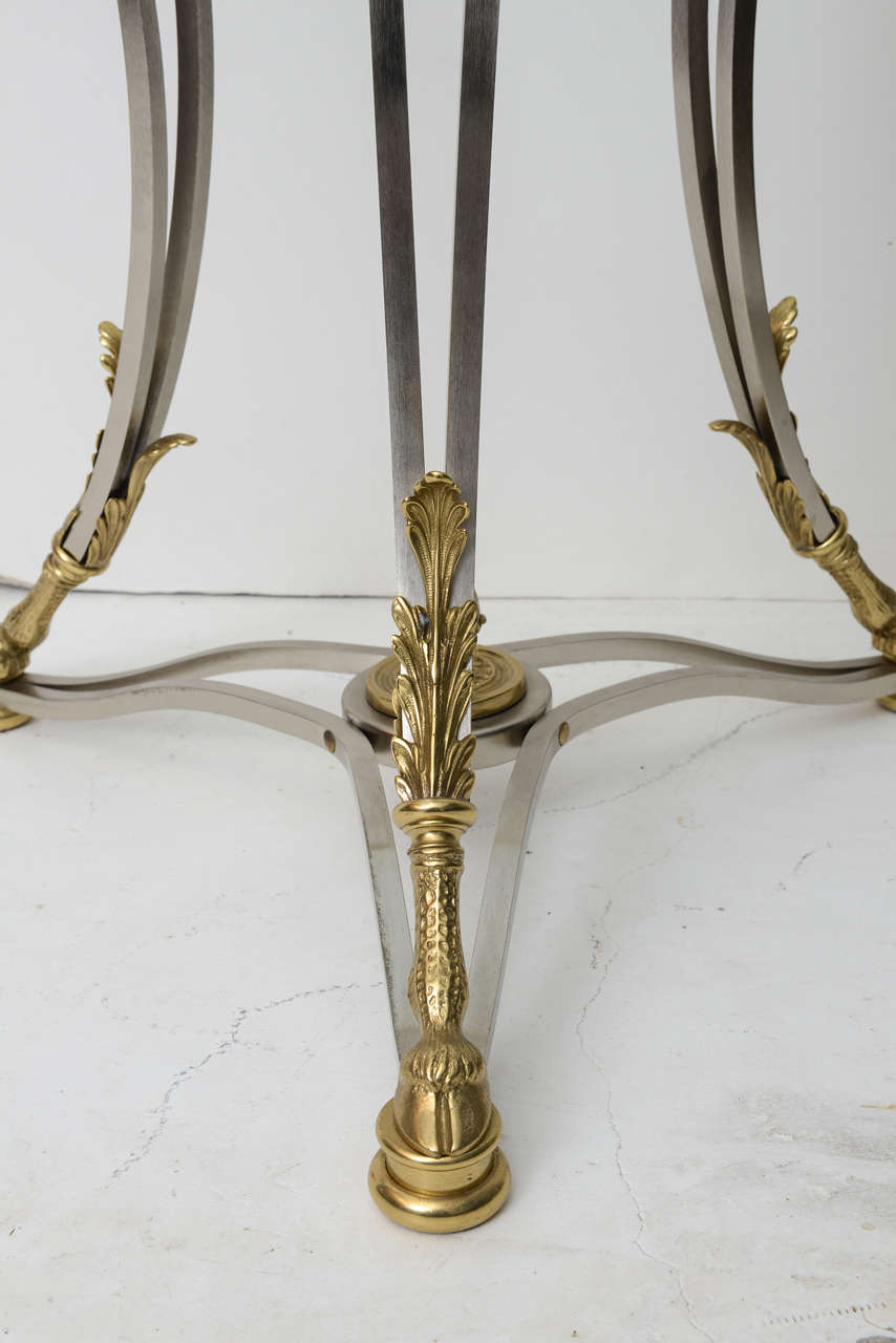 Brass Pair of Maison Jansen Style Neoclassical Tables