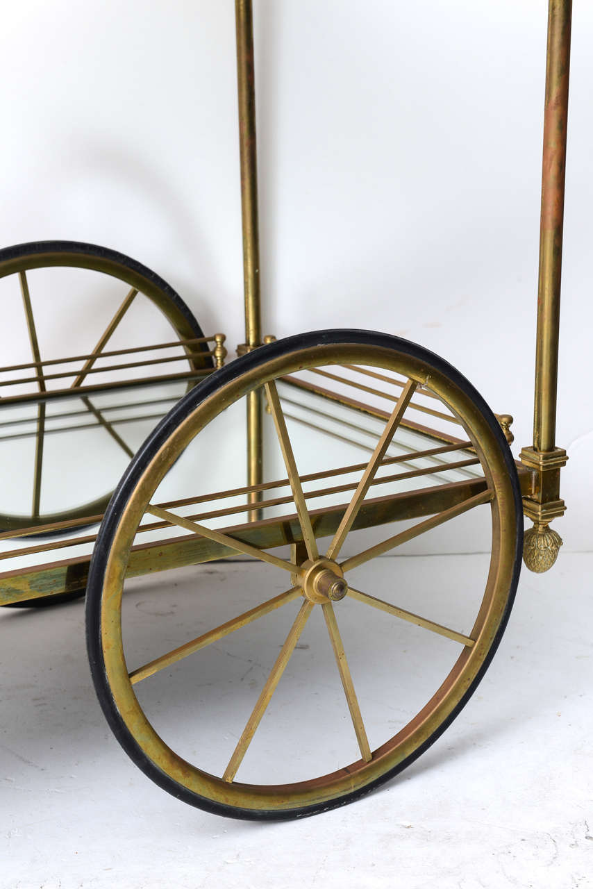 Brass Bar Cart in the Style of Jansen 1