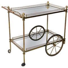 Brass Bar Cart in the Style of Jansen