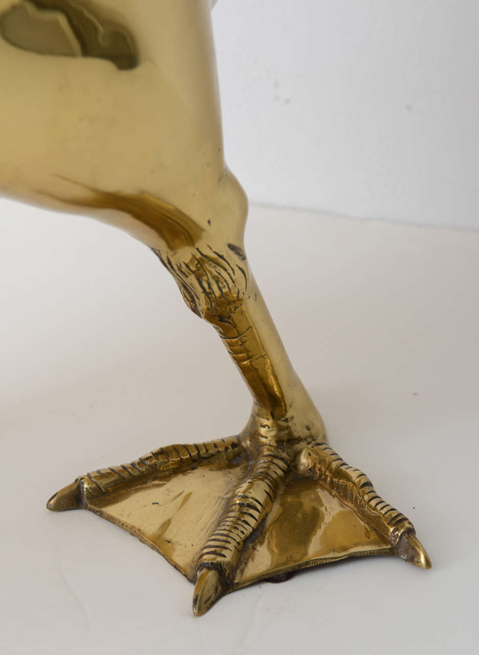 Large Scale, Life Size Pelican Sculpture in Polished Brass 3
