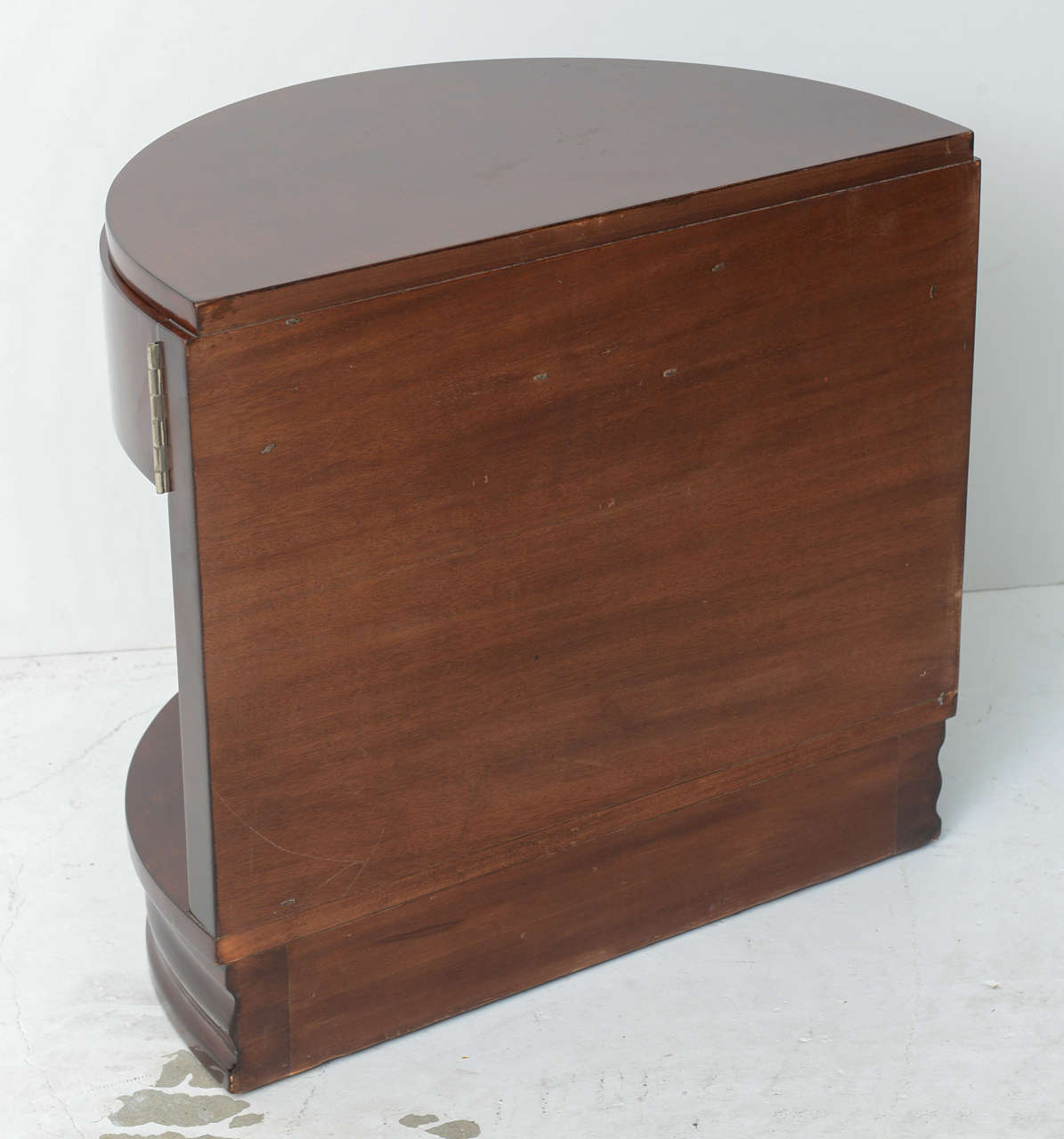 Pair of American Art Deco Style Demilune Side Tables by