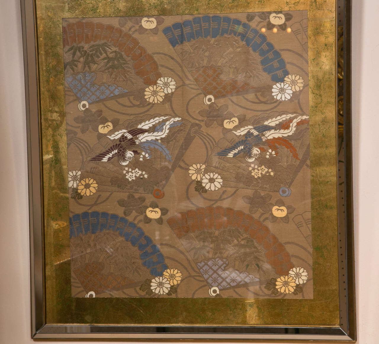 20th Century Pair of embroideries with mirror Frames