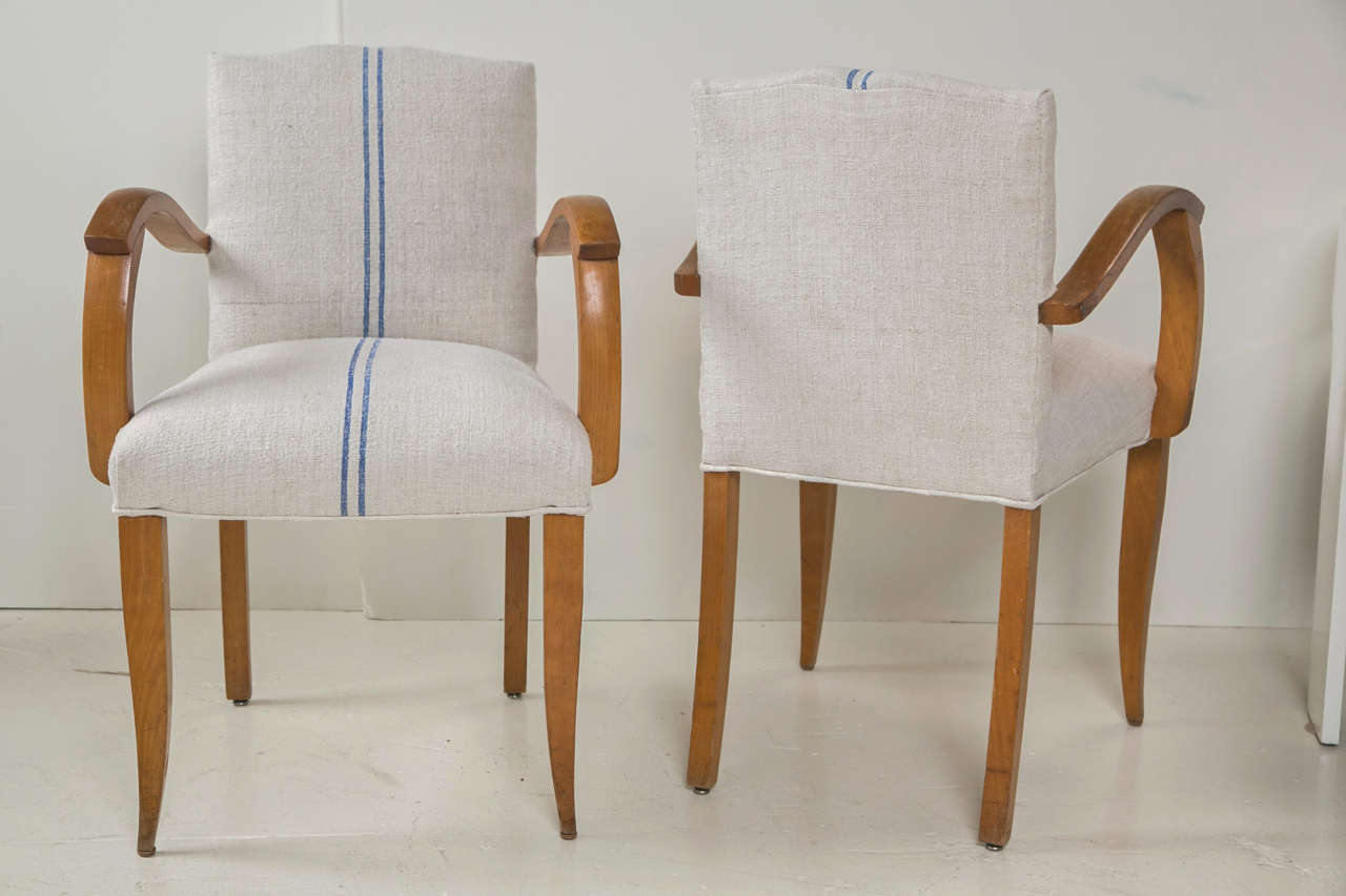 Pair of french arm chairs vintage fabric 3