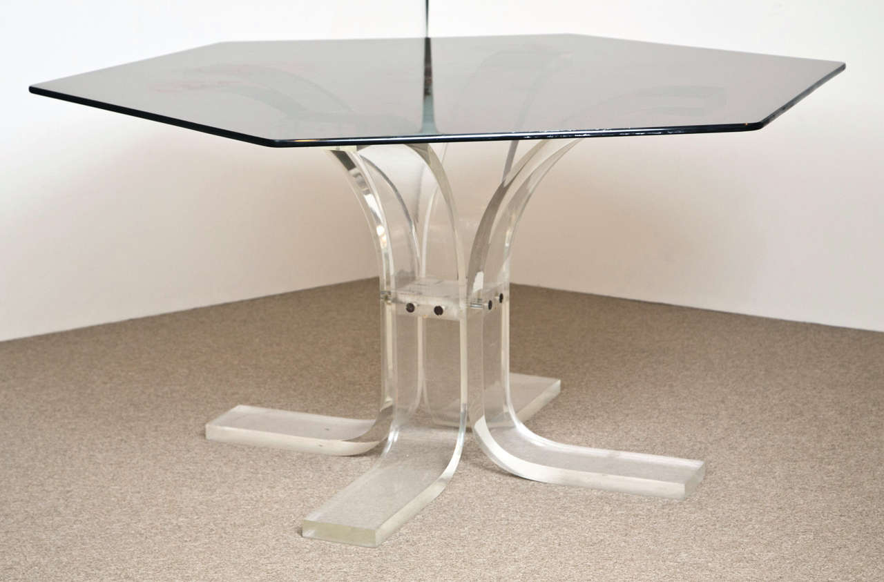 Lucite Tulip Base Dining/Center Table 2