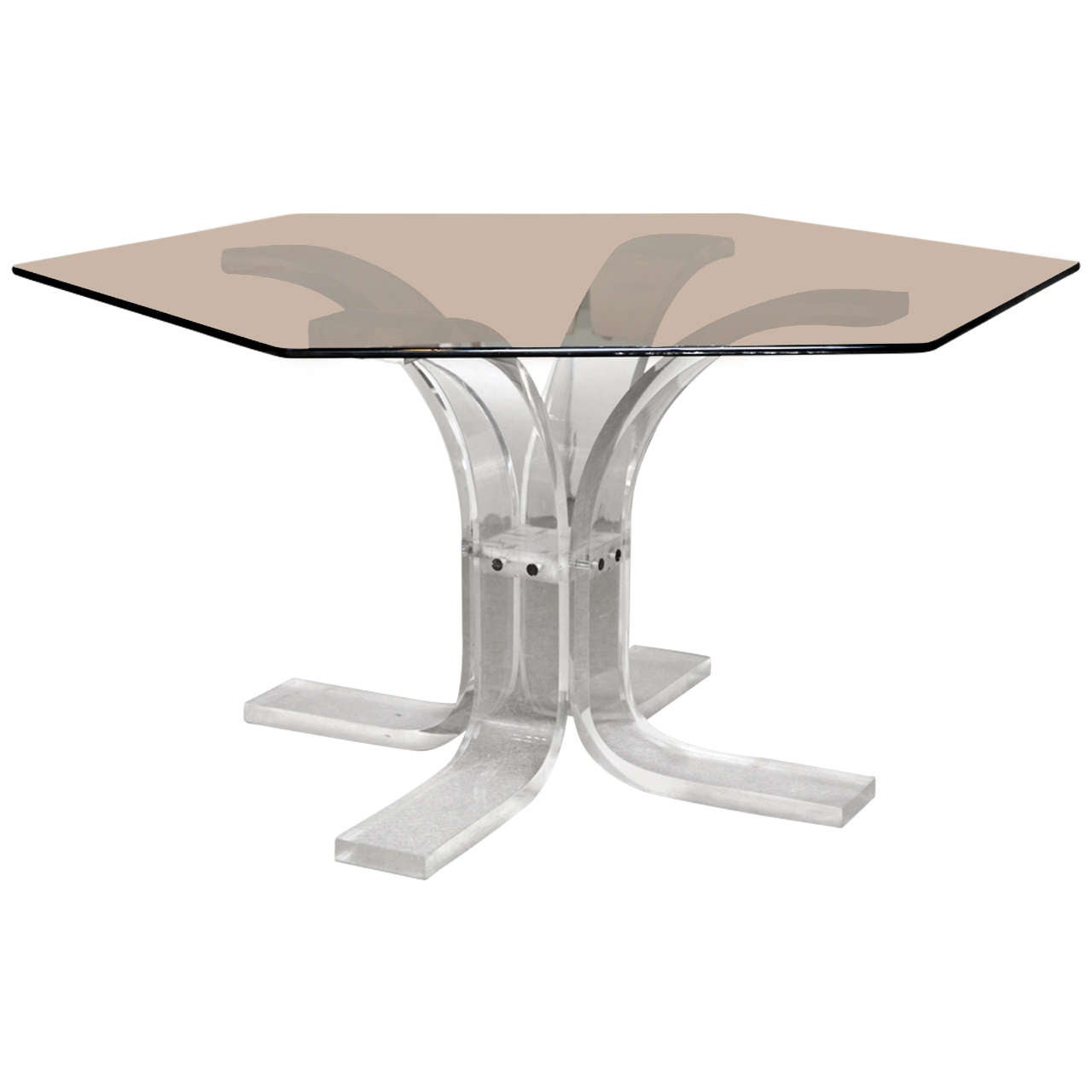 Lucite Tulip Base Dining/Center Table