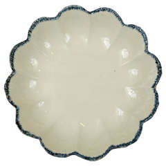 PR. of English pearl ware Blue Wedgwood Feather edge Scalloped bowls