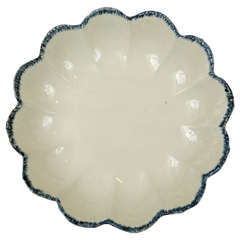 Antique PR. of English pearl ware Blue Wedgwood Feather edge Scalloped bowls