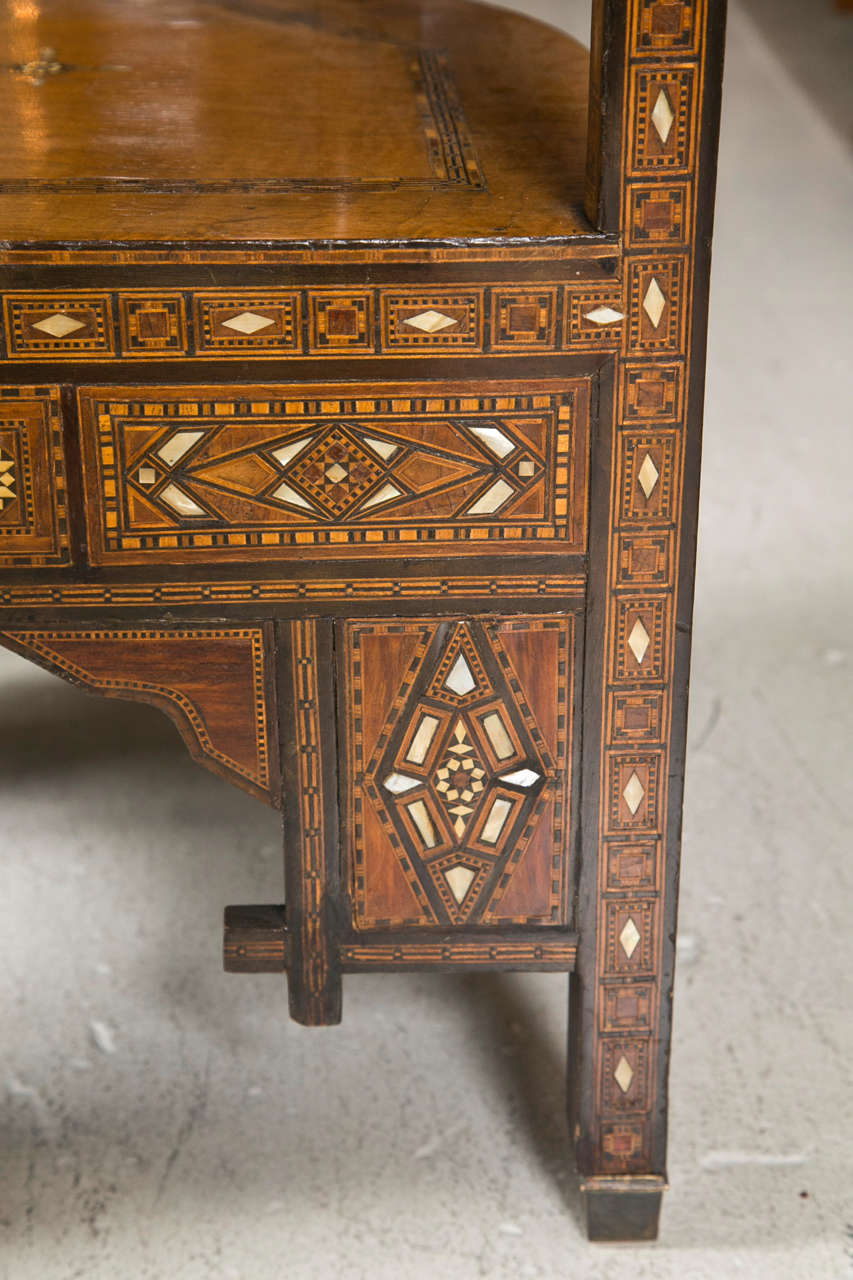 19th c. Antique Inlaid Tub Chair 1