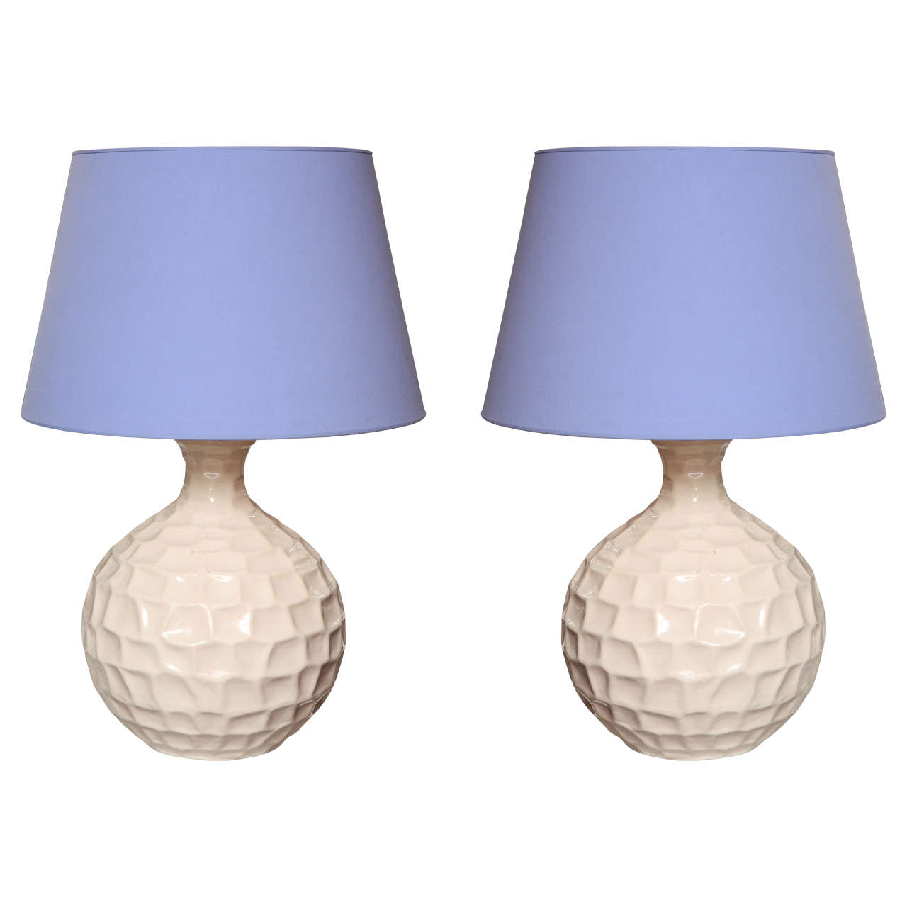 1970s Danish Porcelain Pair of Table Lamps