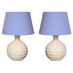 1970s Danish Porcelain Pair of Table Lamps