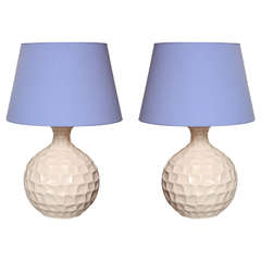 1970s Danish Porcelain Pair of Table Lamps