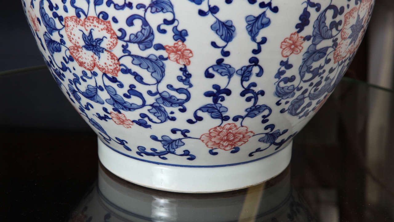 British 1900s English Antique Chinese Porcelain Lamp