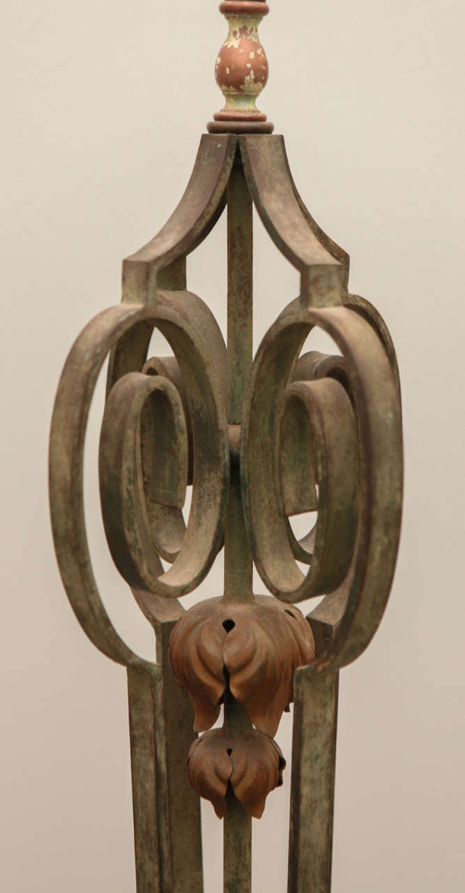 Forged French iron Floor Lamp For Sale