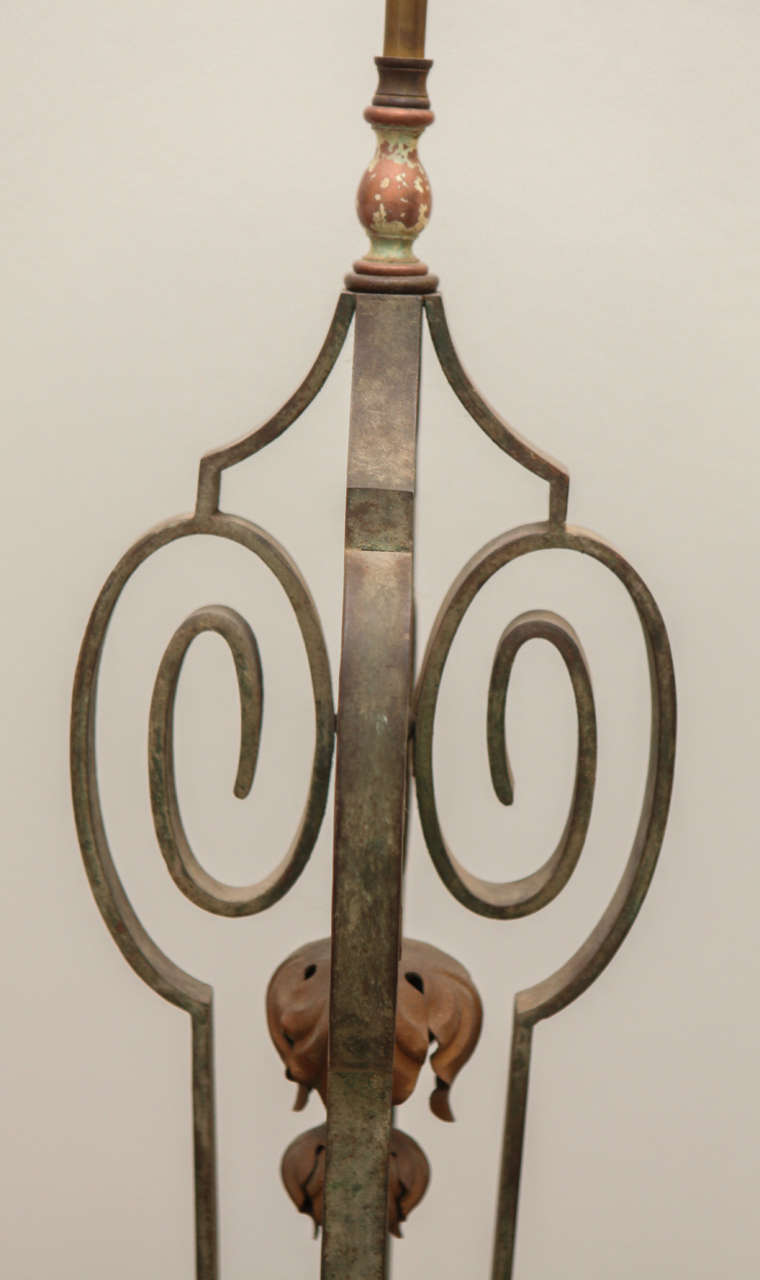 Iron French iron Floor Lamp For Sale