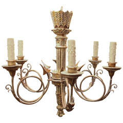 Louis 16th White Gold Gilded Chandeliar