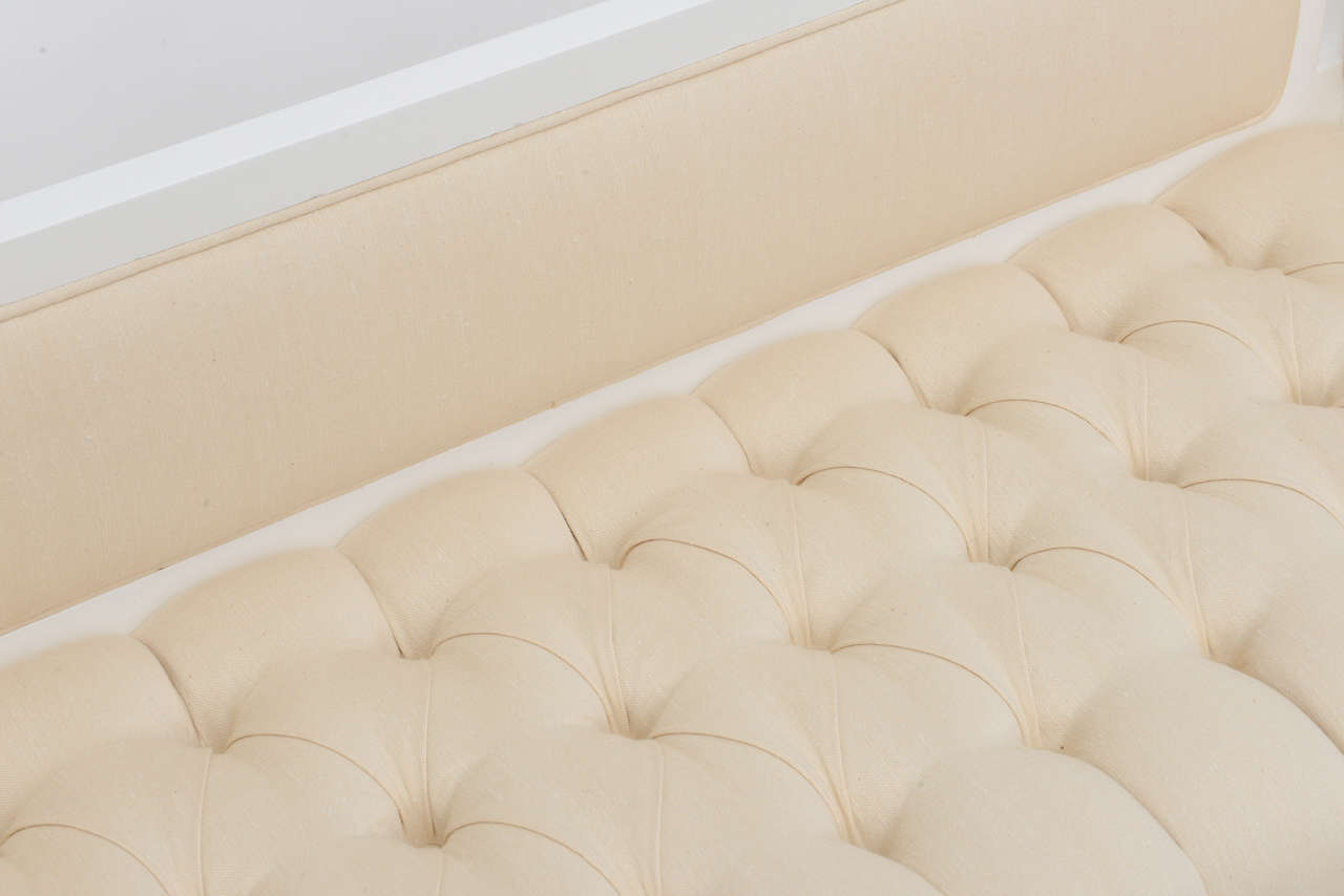 Tufted Lacquered Settee Bench 2