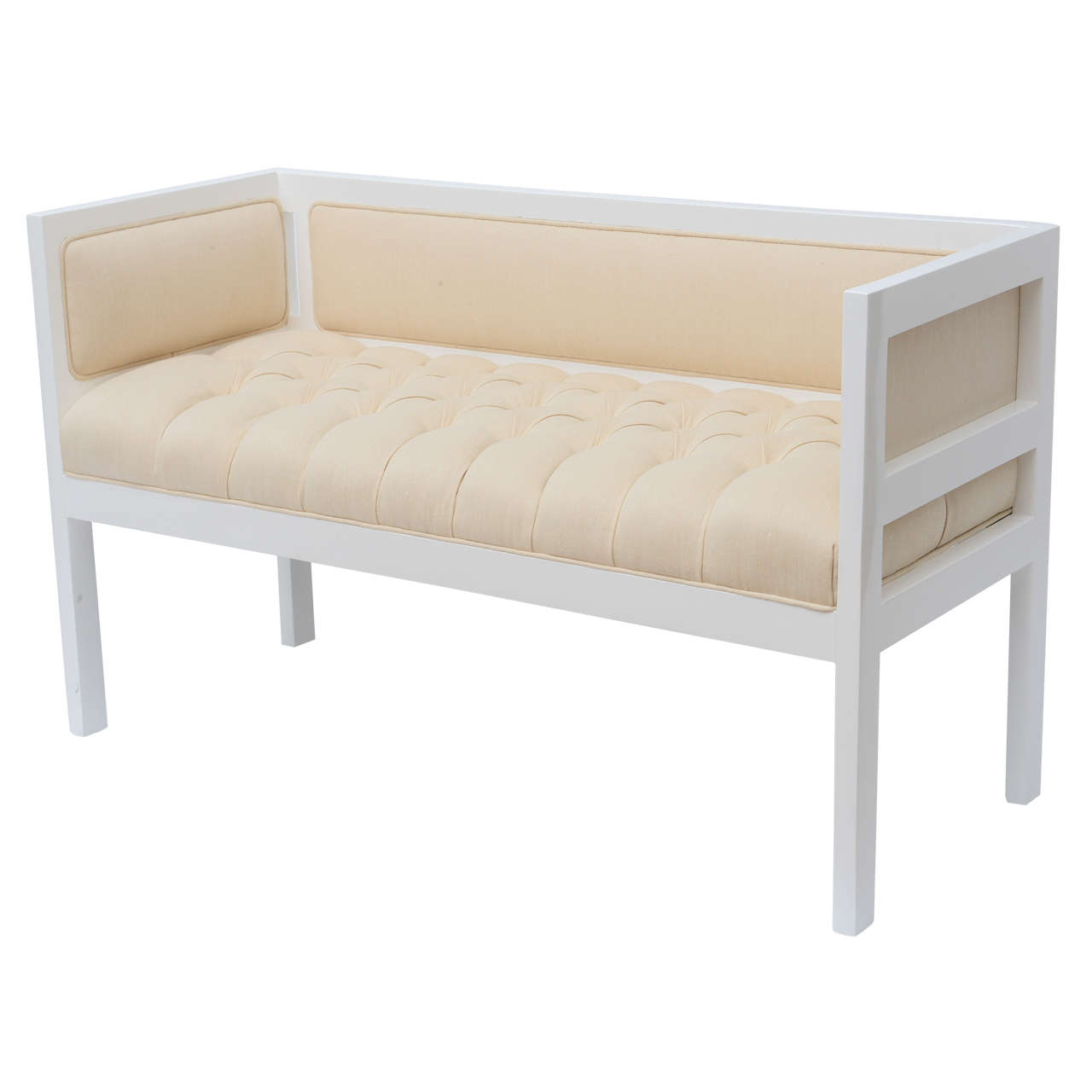 Tufted Lacquered Settee Bench