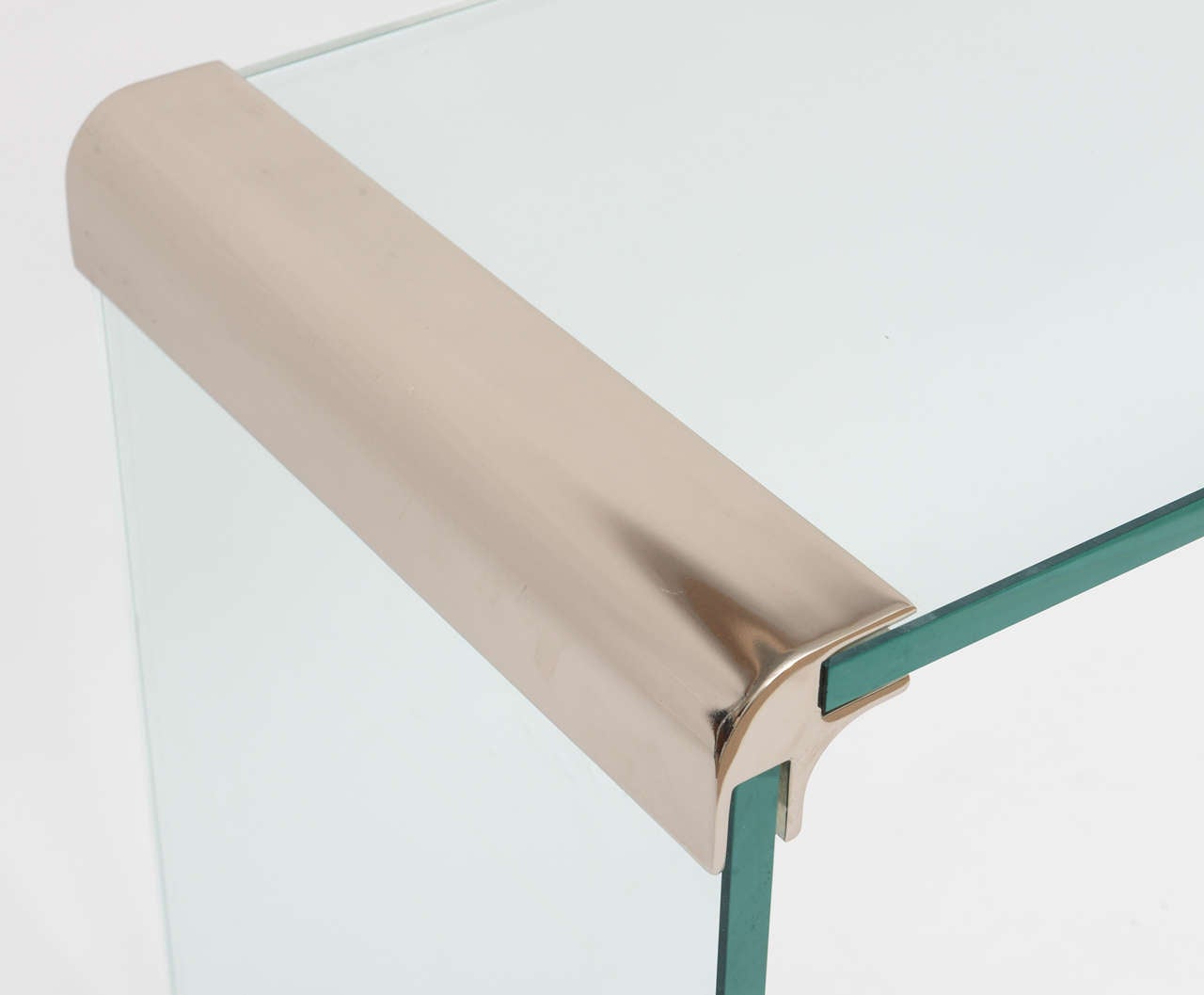 Pace Polished Steel and Glass Table 5