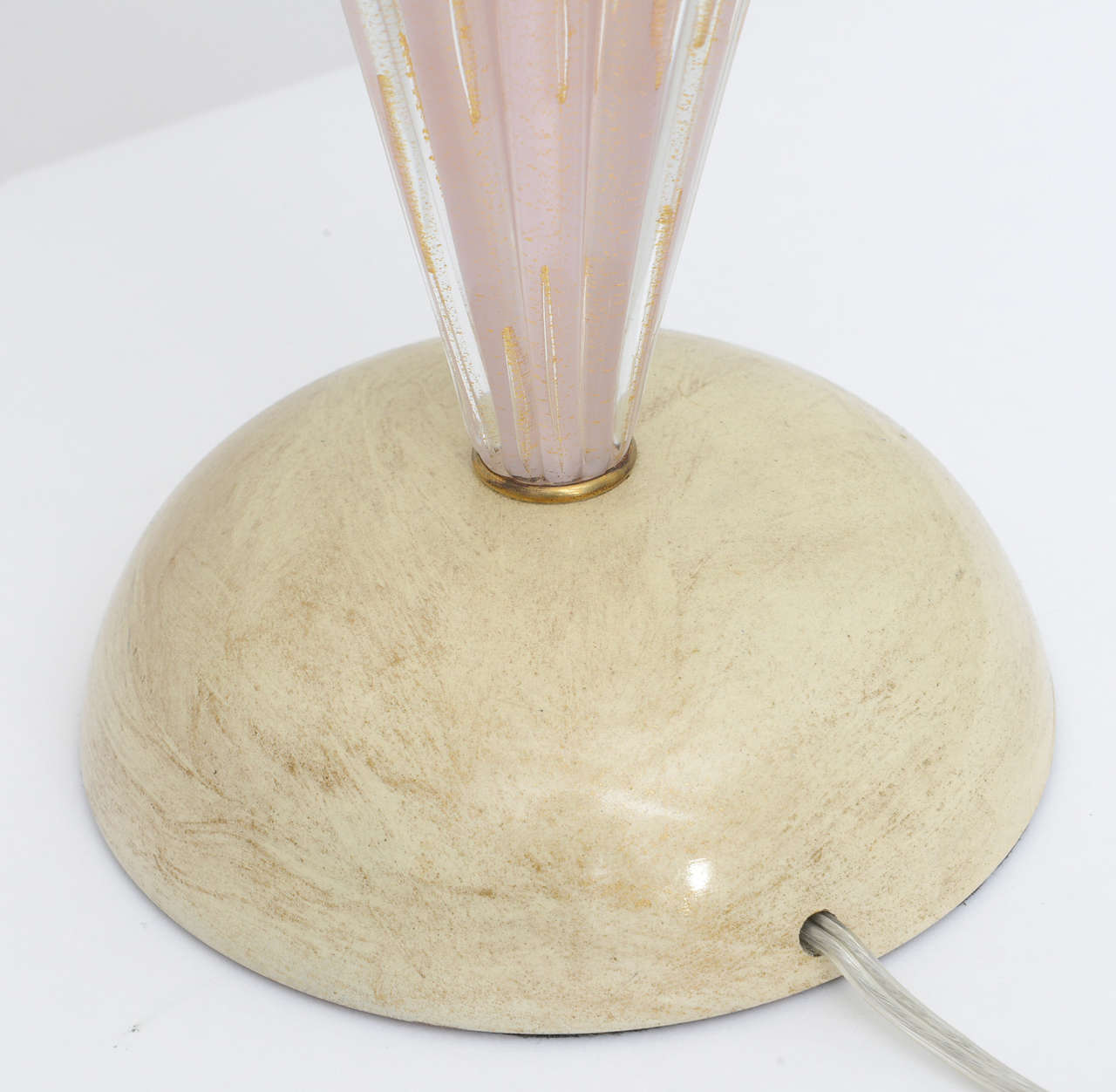 Pair of Alfredo Barbini Venetian Double-Tier Murano Glass Lamps  For Sale 1