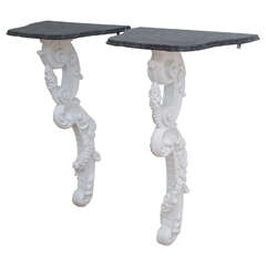 Pair of Carved and Painted Console Tables