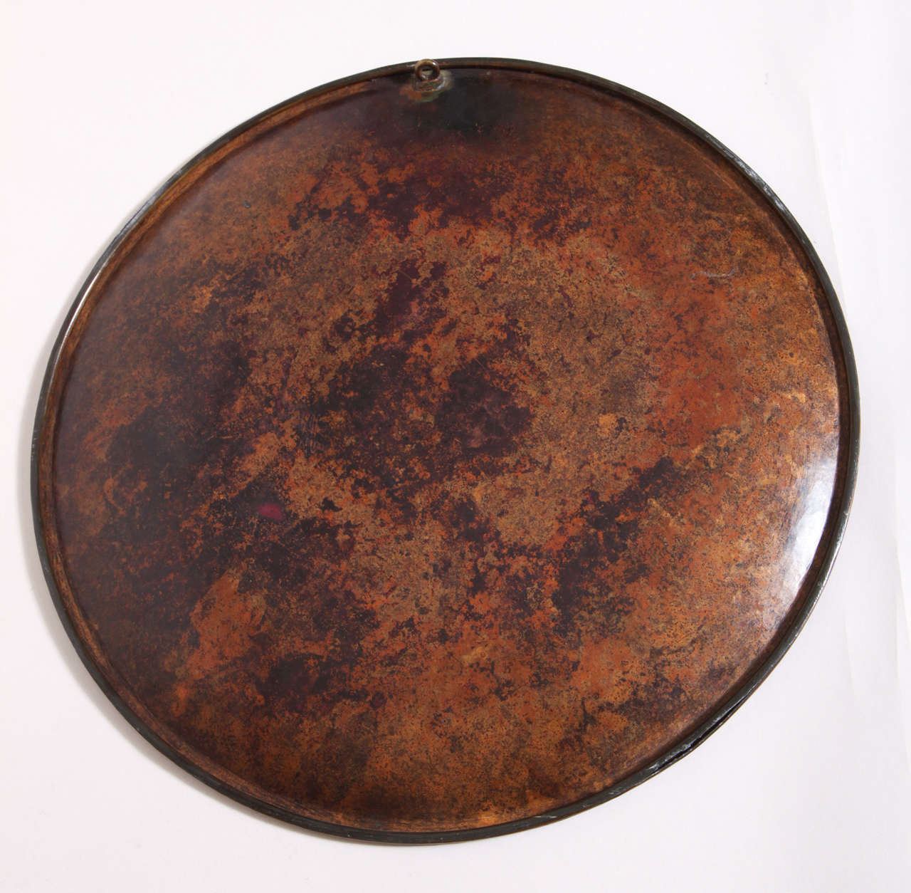 French Art Deco Copper and Silver Round Dinanderie Tray 3