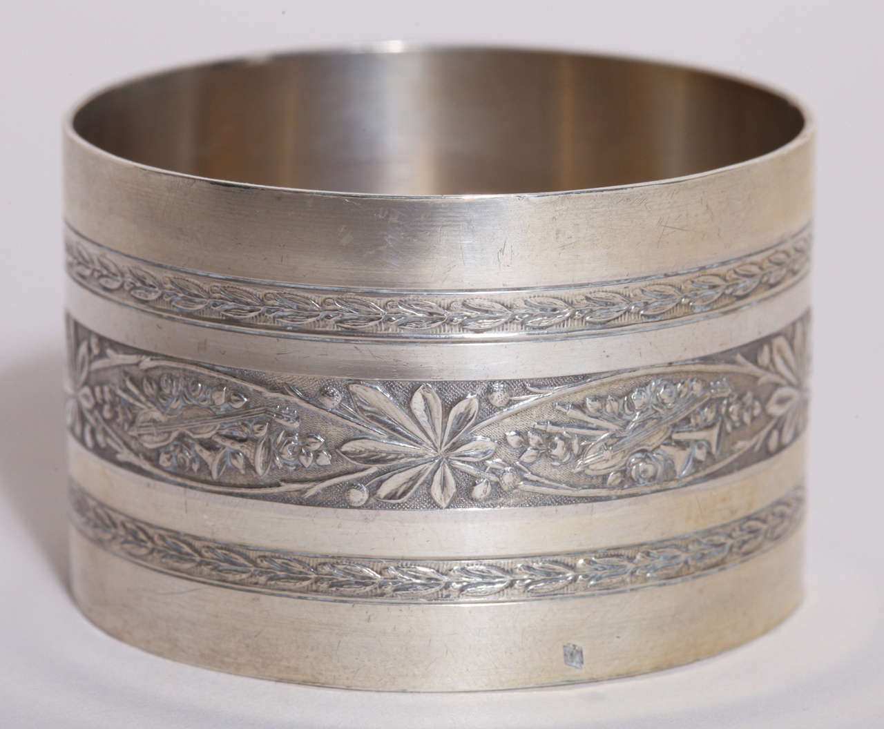 French Art Deco Group of Eight Silver Napkin Rings 3
