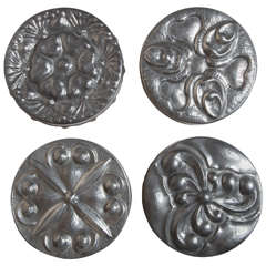 Alice & Eugene Chanal French Art Nouveau Group of Four Dinanderie Pewter Boxes