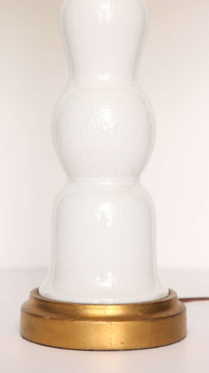 20th Century Pair of Glazed Porcelain Table Lamps