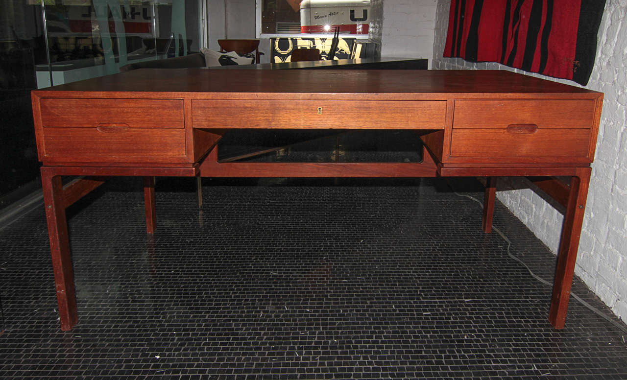 Arne Wahl Iversen Teak Desk for Vinde Mobelfabrik 4