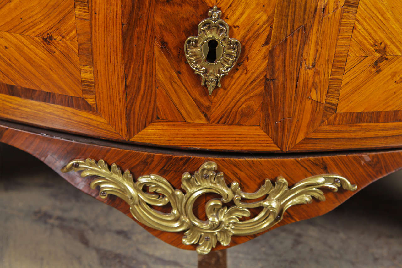 18th C Magnificent Regence Kingwood And Gilt Bronze Marble Topped Commode 4