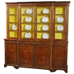 Regency Rosewood and brass inlayed bookcase