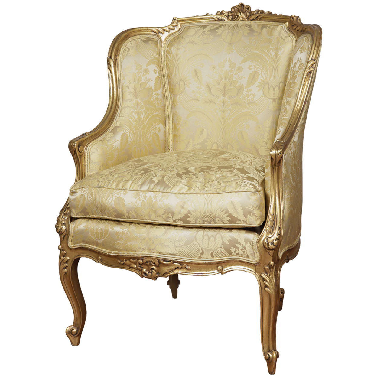 18th c French Louis XV gilt carved bergere at 1stDibs louis xv