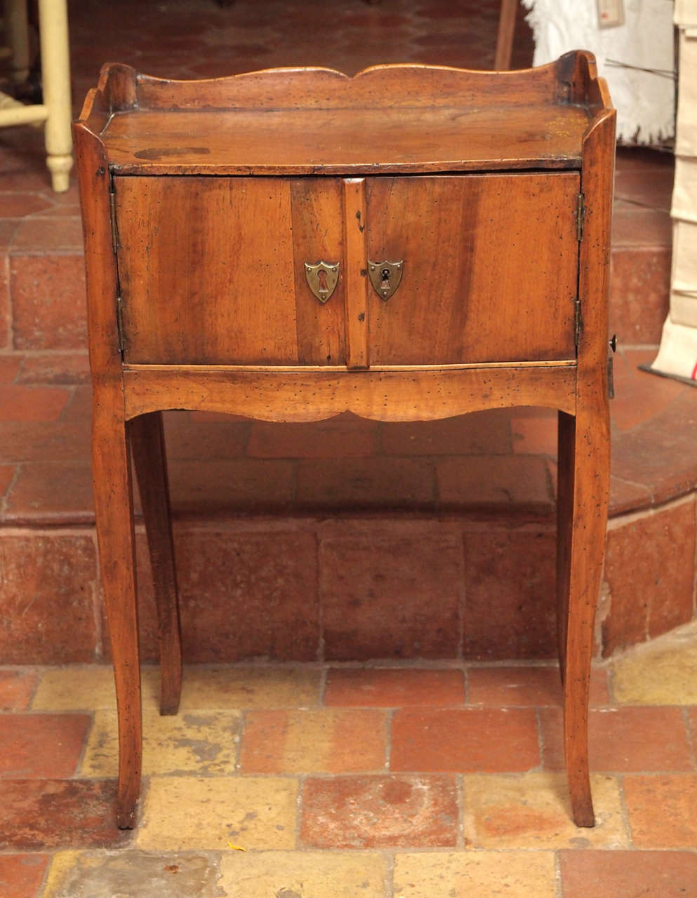 18th c. French Louis  XV Walnut Side Table.